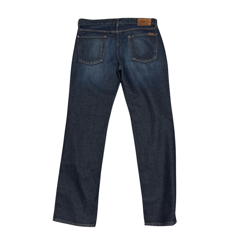 7 For All Mankind Standard Jeans 36 Dark Wash Straight Leg 100% Cotton Denim - Picture 3 of 9